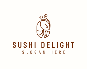 Minimalist Shrimp Line Art logo design