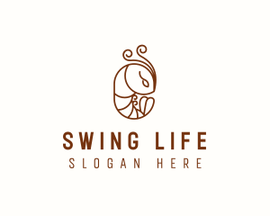 Minimalist Shrimp Line Art logo design