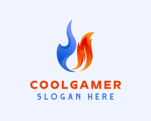 Flame - Hot Cold Temperature logo design