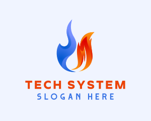 Fire - Hot Cold Temperature logo design