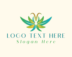 Herbal - Butterfly Marijuana Leaf logo design