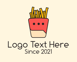 Messenger - French Fries Chat logo design