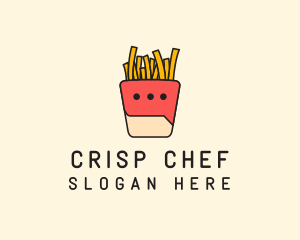 French Fries Chat  logo design