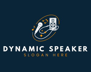 Speaker - Singer Microphone Karaoke logo design