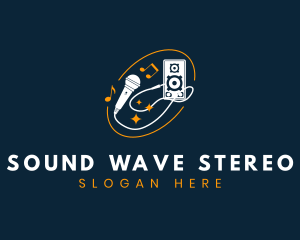 Stereo - Singer Microphone Karaoke logo design