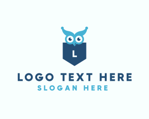 High Tech - Owl Book Library logo design