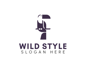 Geometric Wildlife Toucan logo design