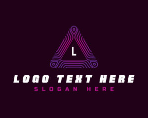 Telecommunication - Digital Triangle Geometry logo design