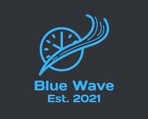 Blue Wave Clock  logo design
