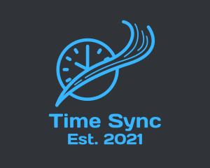 Blue Wave Clock  logo design