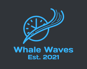 Blue Wave Clock  logo design