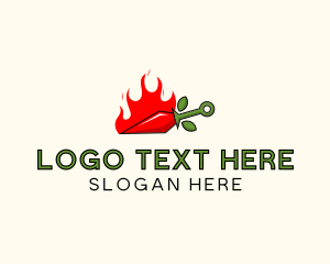 Mexican - Flame Chili Knife logo design