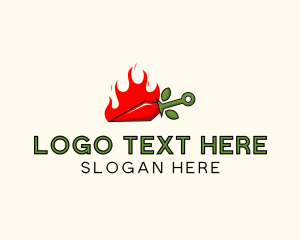 Food - Flame Chili Knife logo design