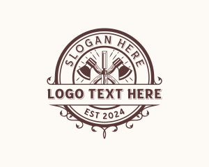 Craft - Axe Woodworking Carpentry logo design