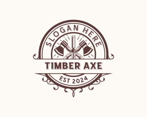 Axe Woodworking Carpentry logo design