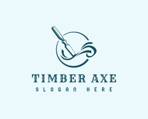 Chisel Woodwork Carpenter logo design