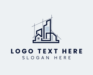 Storhouse - Building Property Blueprint logo design