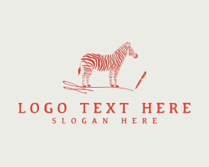 Safari - Writer Pen Zebra logo design