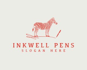 Pen - Writer Pen Zebra logo design