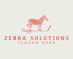 Writer Pen Zebra logo design