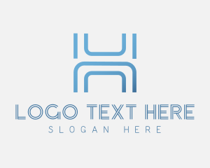 Initial - Modern Line Technology logo design
