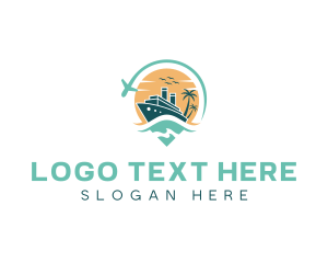 Cruise Ship - Travel Location Pin Cruise logo design