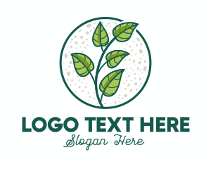 Organic - Green Tropical Leaves logo design
