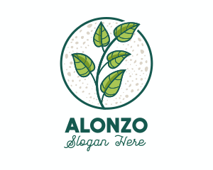 Green Tropical Leaves logo design