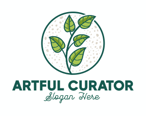 Green Tropical Leaves logo design