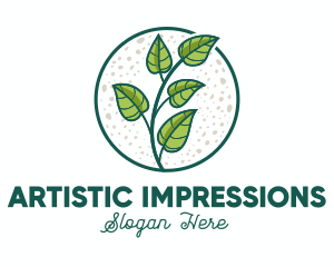 Green Tropical Leaves logo design