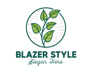 Green Tropical Leaves logo design