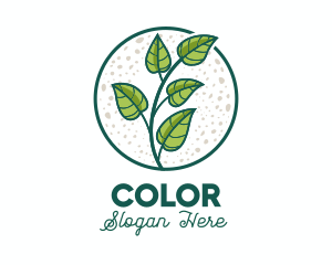 Vegan - Green Tropical Leaves logo design