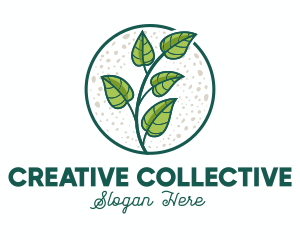 Green Tropical Leaves logo design