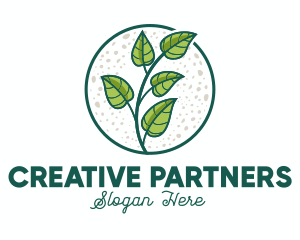 Green Tropical Leaves logo design