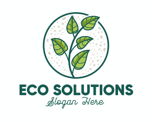 Ecology - Green Tropical Leaves logo design