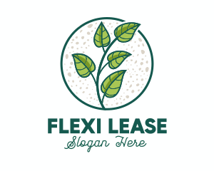 Green Tropical Leaves logo design