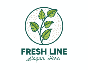 Green Tropical Leaves logo design