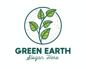 Ecology - Green Tropical Leaves logo design