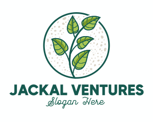 Green Tropical Leaves logo design