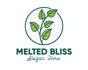 Green Tropical Leaves logo design