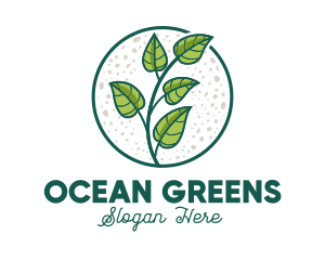 Green Tropical Leaves logo design