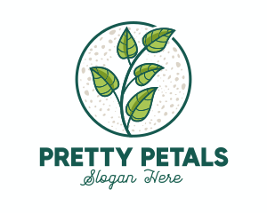 Green Tropical Leaves logo design