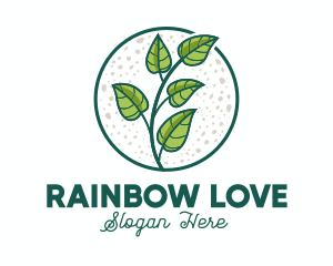 Green Tropical Leaves logo design