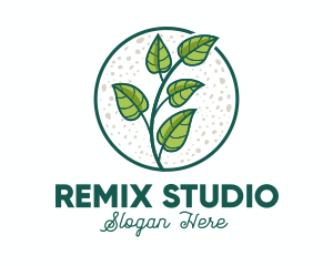 Green Tropical Leaves logo design