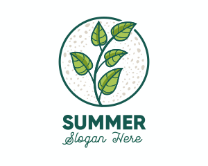 Green Tropical Leaves logo design