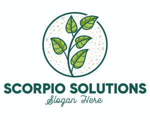 Green Tropical Leaves logo design