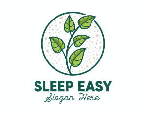 Green Tropical Leaves logo design