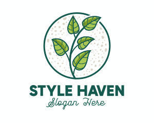 Green Tropical Leaves logo design