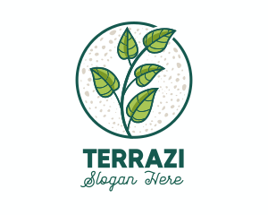 Green Tropical Leaves logo design