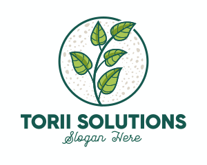 Green Tropical Leaves logo design